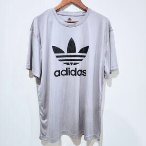 Adidas Men's Gray Black Trefoil Short Sleeve Athletic T Shirt Size XL Casual